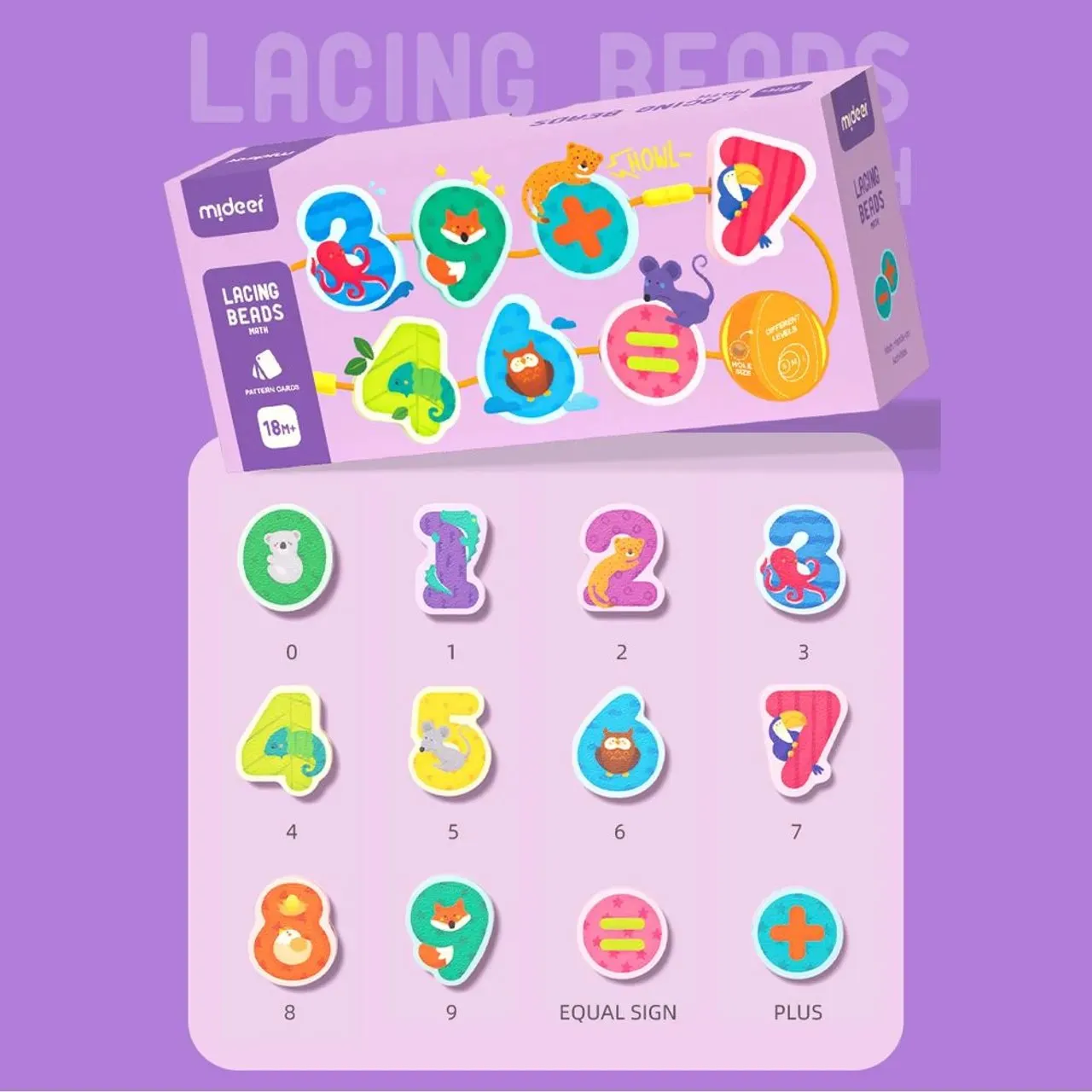 Lacing Beads: Numbers and Animals