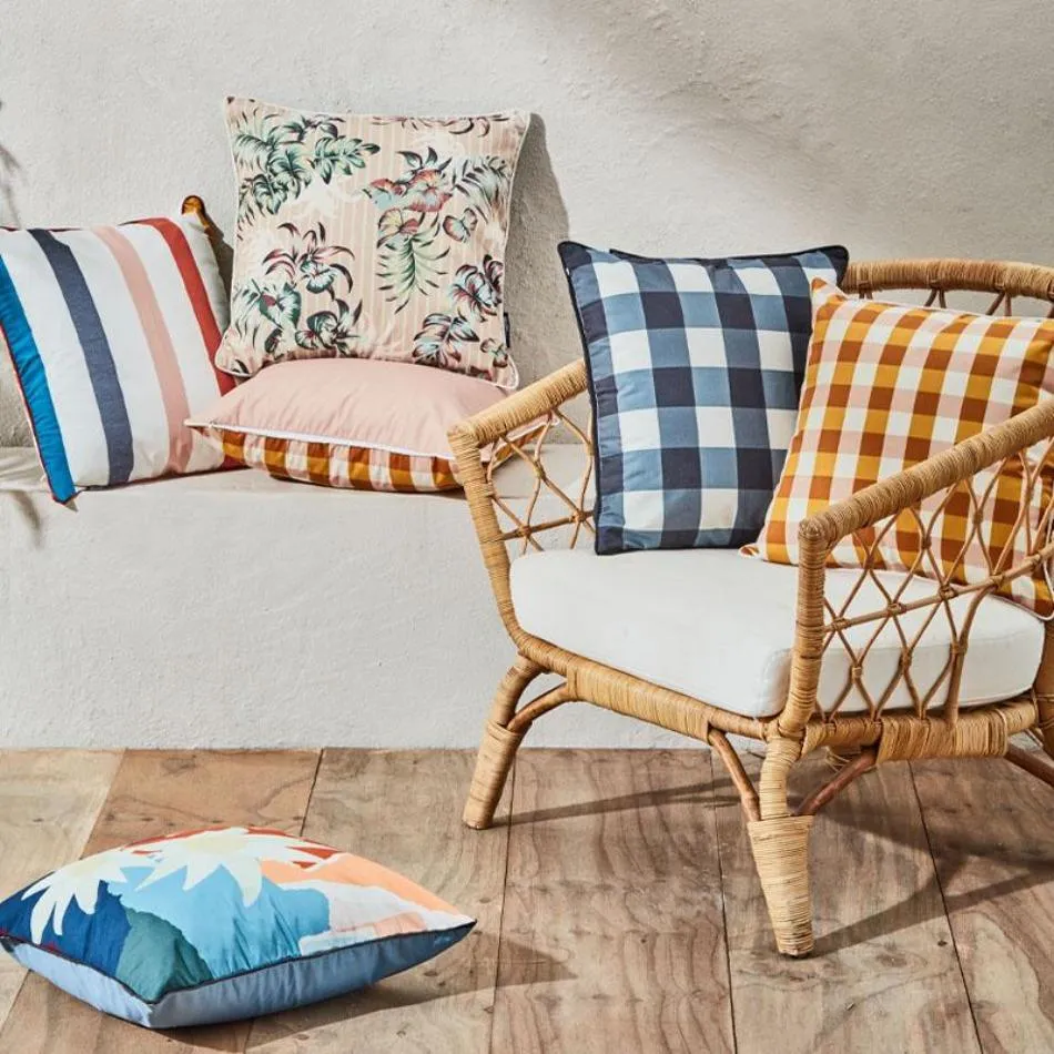 Outdoor Cushion - Gingham Butterscotch