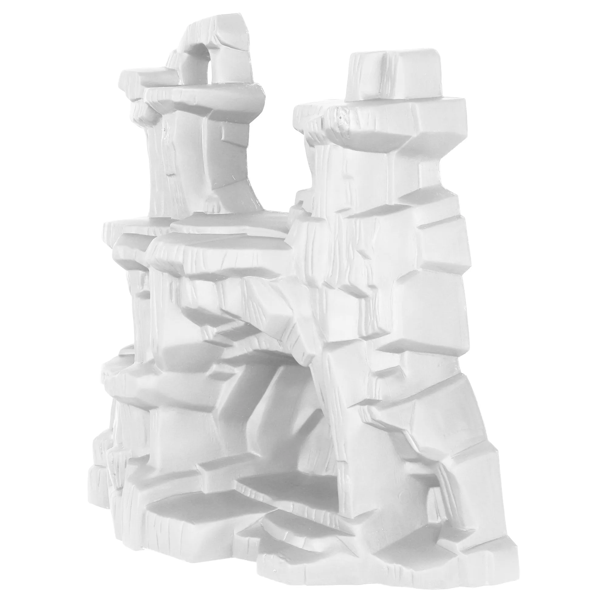 TimMee Battle Mountain Scenery - White Figure Display & Play Terrain US Made