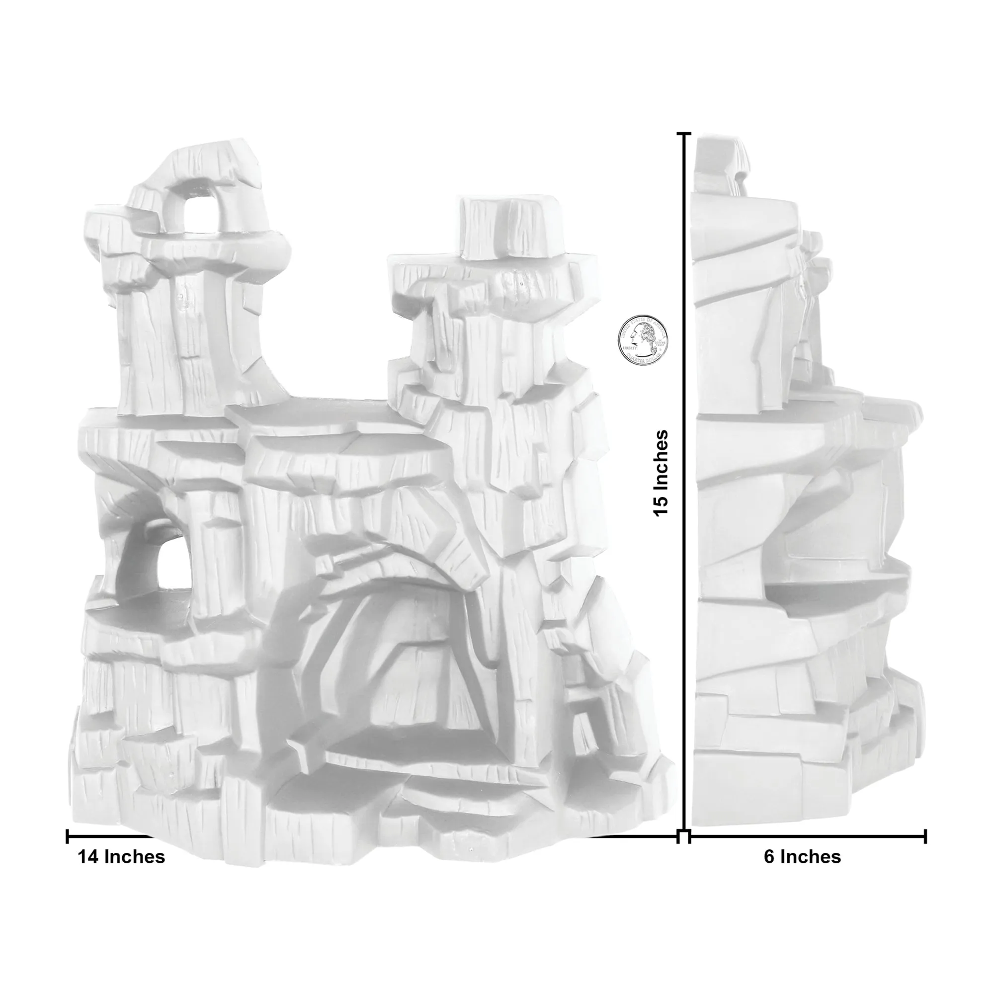 TimMee Battle Mountain Scenery - White Figure Display & Play Terrain US Made