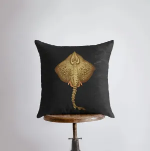 Vintage Thornback Ray | Pillow Cover | Throw Pillow | Home Decor| Coastal Decor| Nautical Pillow| Ocean | Gift for her | Accent Pillow | Sea